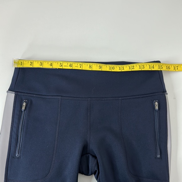 Athleta Street To Summit Pants Size Medium Navy Zip Pockets Thick Fleece Warm - Picture 10 of 14